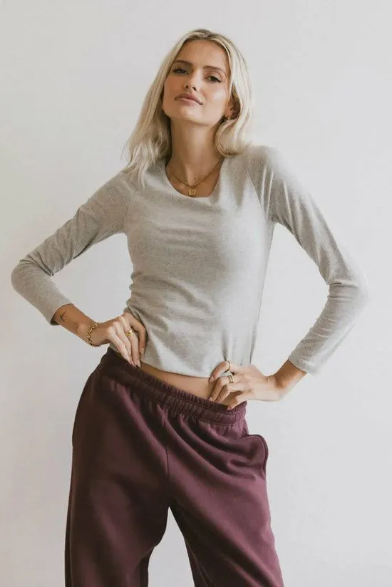 Bohme Kendra Basic Top In Heather Grey Heather Grey Women Tees and Tanks