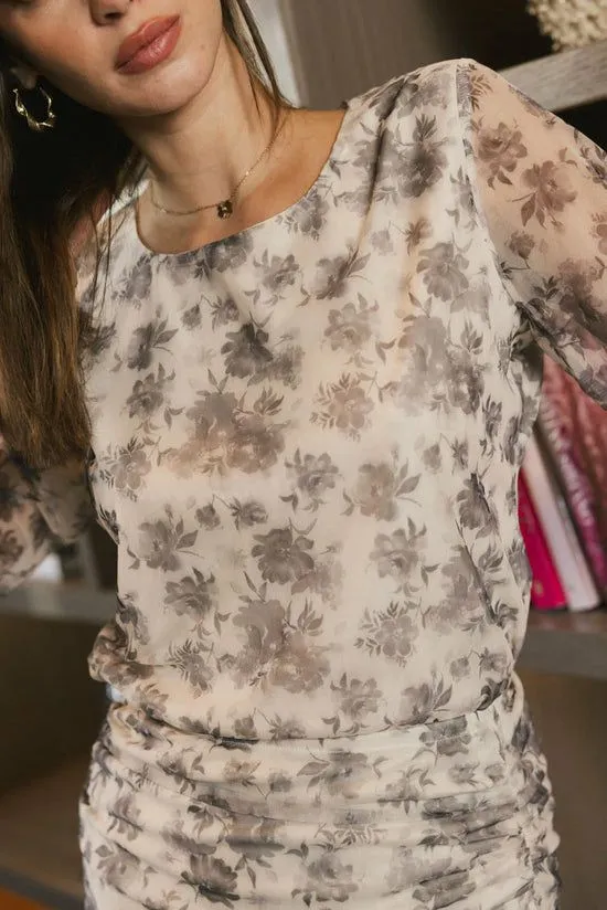 Bohme Kenna Mesh Top Grey Women Blouses