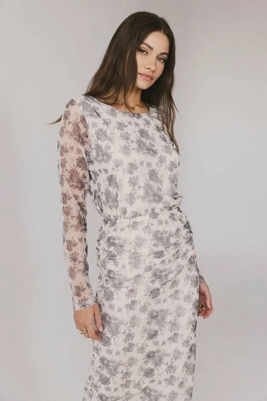 Bohme Kenna Mesh Top Grey Women Blouses