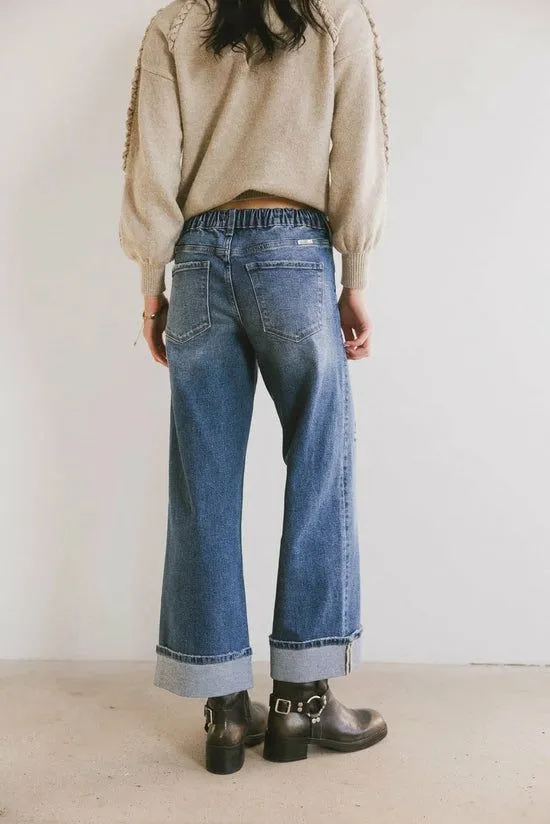 Bohme Lacie Cropped Wide Leg Jeans Dark Wash Women All Bottoms