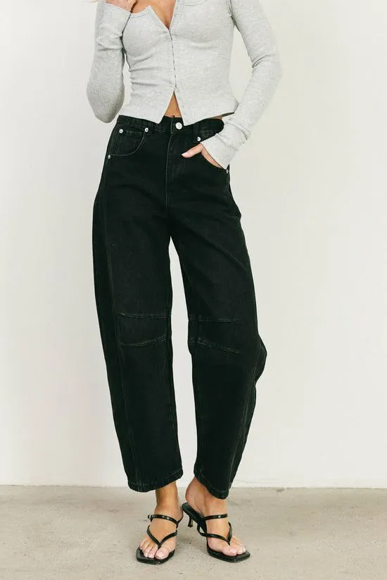 Bohme Lisette Barrel Jeans In Black Black Women All Bottoms