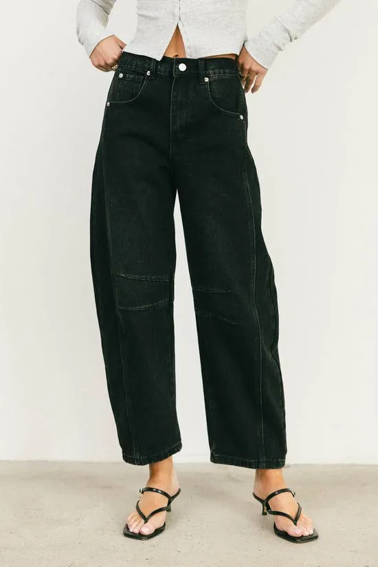 Bohme Lisette Barrel Jeans In Black Black Women All Bottoms