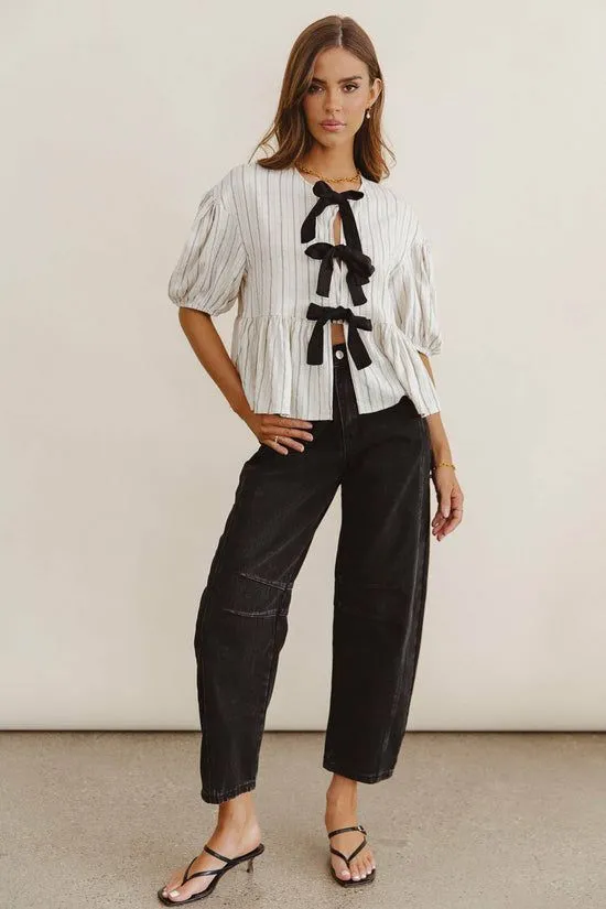 Bohme Lisette Barrel Jeans In Black Black Women All Bottoms