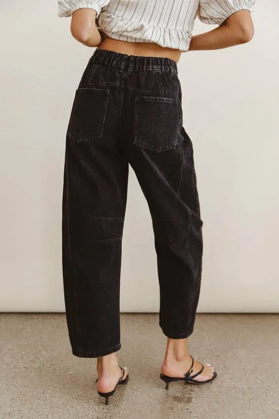 Bohme Lisette Barrel Jeans In Black Black Women All Bottoms