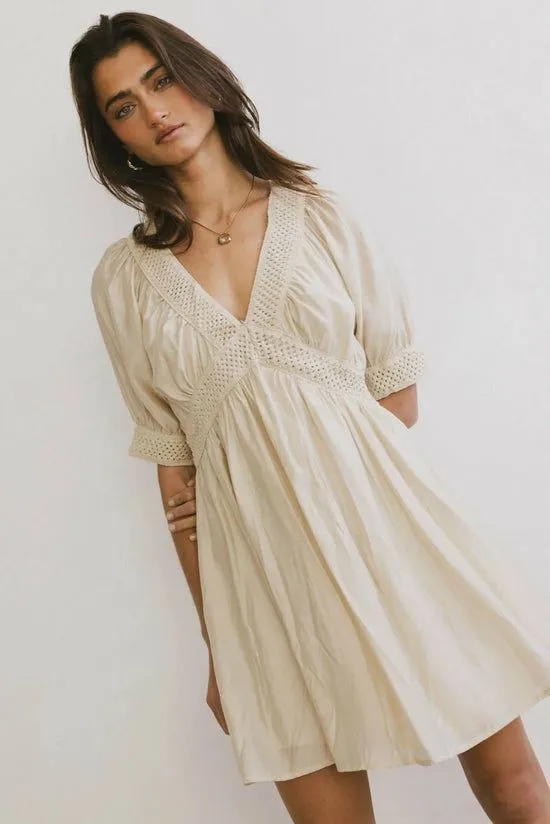 Bohme Lorna Mini Dress In Natural Natural Women Dresses