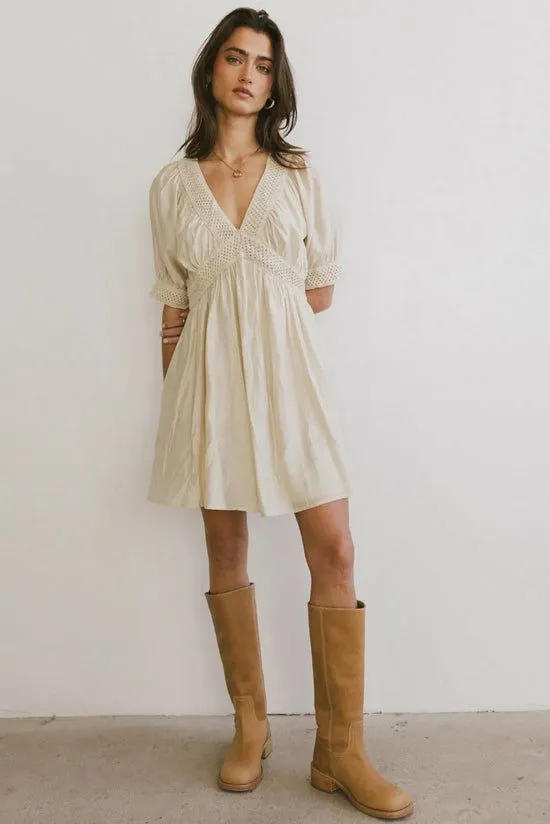 Bohme Lorna Mini Dress In Natural Natural Women Dresses