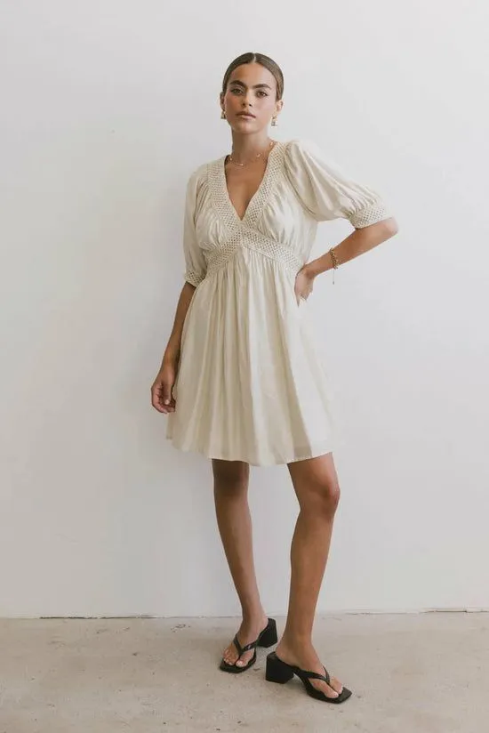 Bohme Lorna Mini Dress In Natural Natural Women Dresses