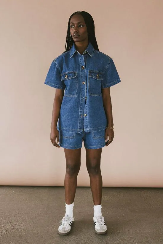 Bohme Luxor Denim Shorts Medium Wash Women Shorts