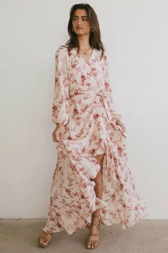 Bohme Mariana Floral Wrap Dress Brick Women Dresses