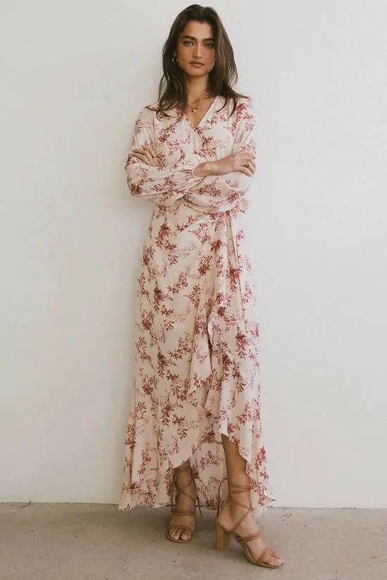 Bohme Mariana Floral Wrap Dress Brick Women Dresses