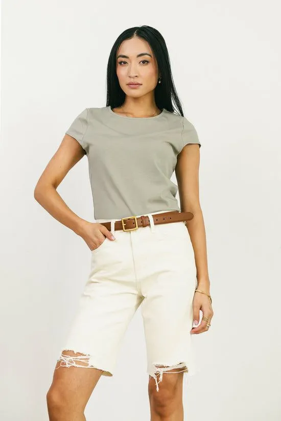 Bohme Marlene Denim Shorts In Ivory Ivory Women Bermudas
