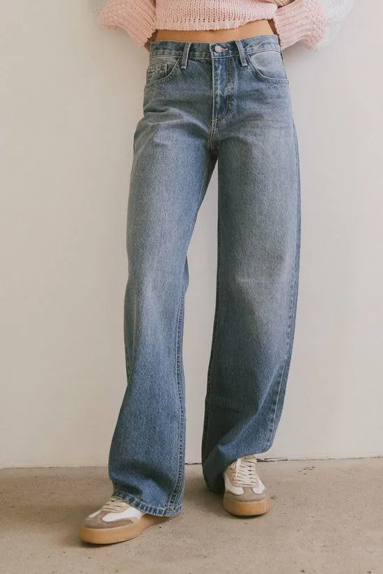 Bohme Marlie Relaxed Straight Leg Jeans Medium Wash Women All Bottoms