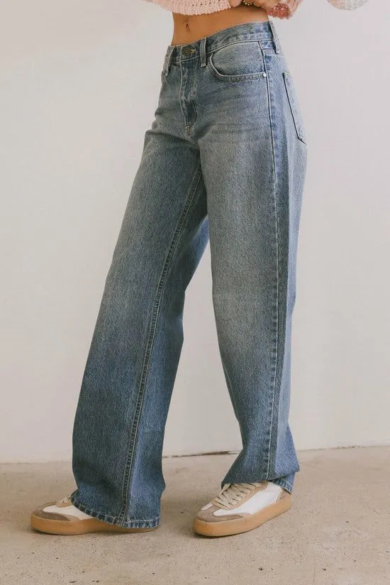 Bohme Marlie Relaxed Straight Leg Jeans Medium Wash Women All Bottoms