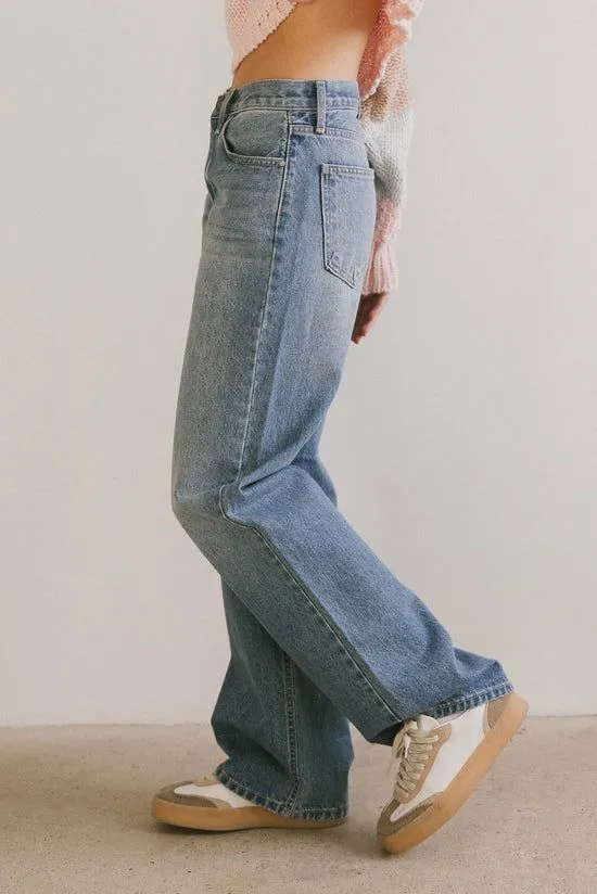 Bohme Marlie Relaxed Straight Leg Jeans Medium Wash Women All Bottoms