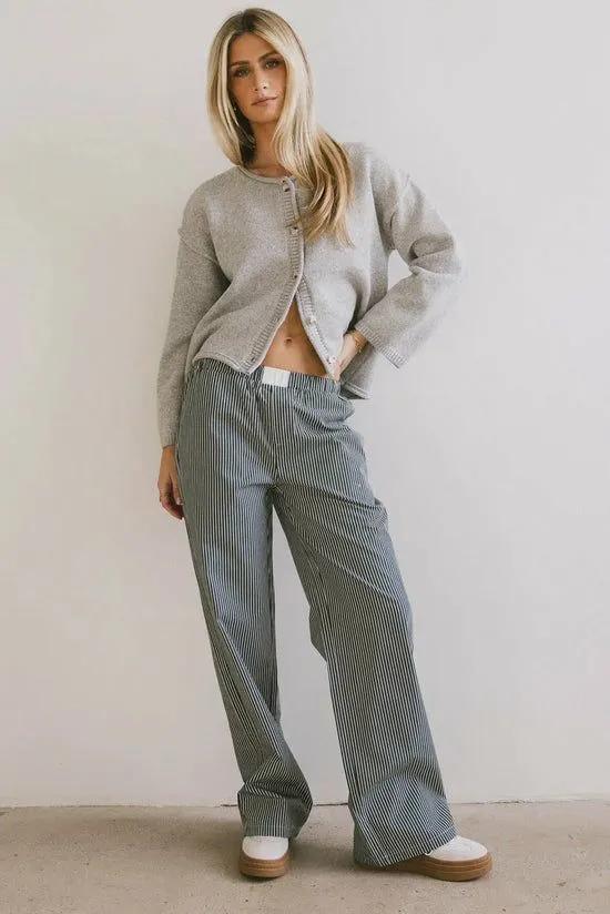 Bohme Marline Striped Boxer Pants Green Women All Bottoms