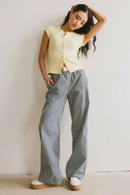 Bohme Marline Striped Boxer Pants Green Women All Bottoms
