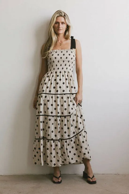 Bohme Matilda Polka Dot Midi Dress Natural Women Dresses