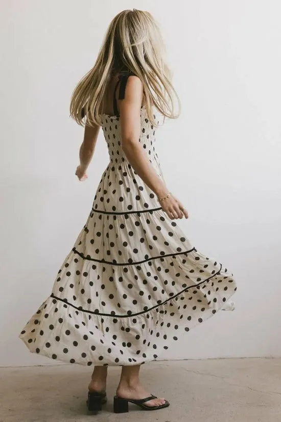 Bohme Matilda Polka Dot Midi Dress Natural Women Dresses