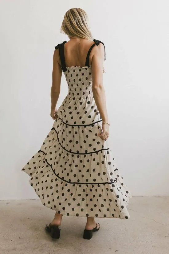 Bohme Matilda Polka Dot Midi Dress Natural Women Dresses