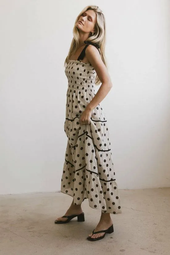 Bohme Matilda Polka Dot Midi Dress Natural Women Dresses