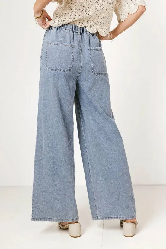 Bohme Mickey Wide Leg Jeans Light Wash Women All Bottoms