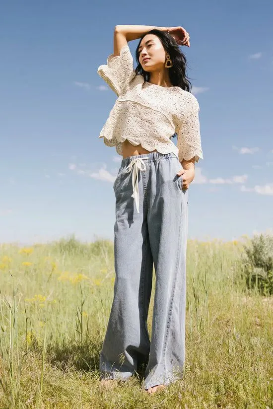 Bohme Mickey Wide Leg Jeans Light Wash Women All Bottoms