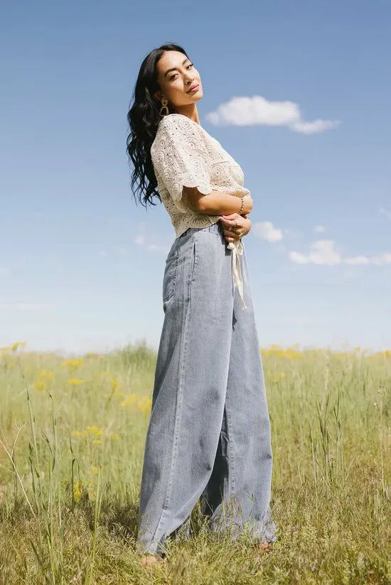 Bohme Mickey Wide Leg Jeans Light Wash Women All Bottoms