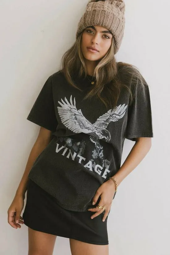 Bohme Mid Flight Vintage Graphic Tee Black Women Graphics