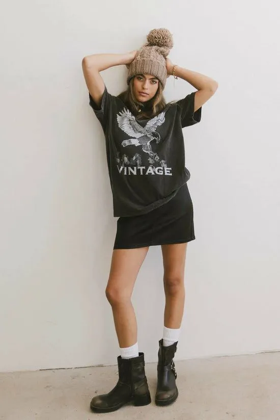 Bohme Mid Flight Vintage Graphic Tee Black Women Graphics