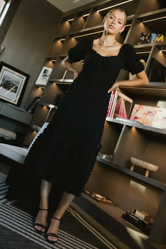 Bohme Miley Bubble Texture Dress In Black Black Women Dresses