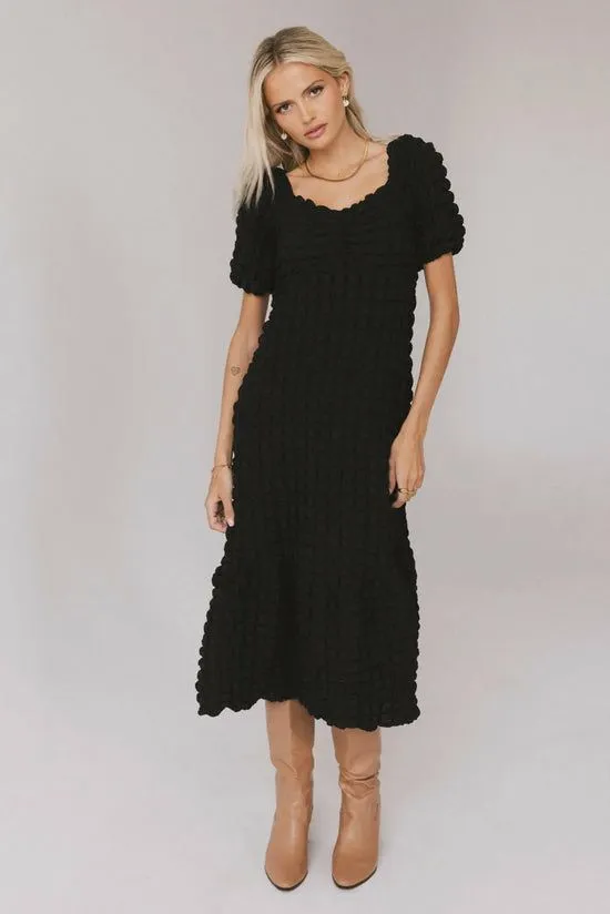 Bohme Miley Bubble Texture Dress In Black Black Women Dresses