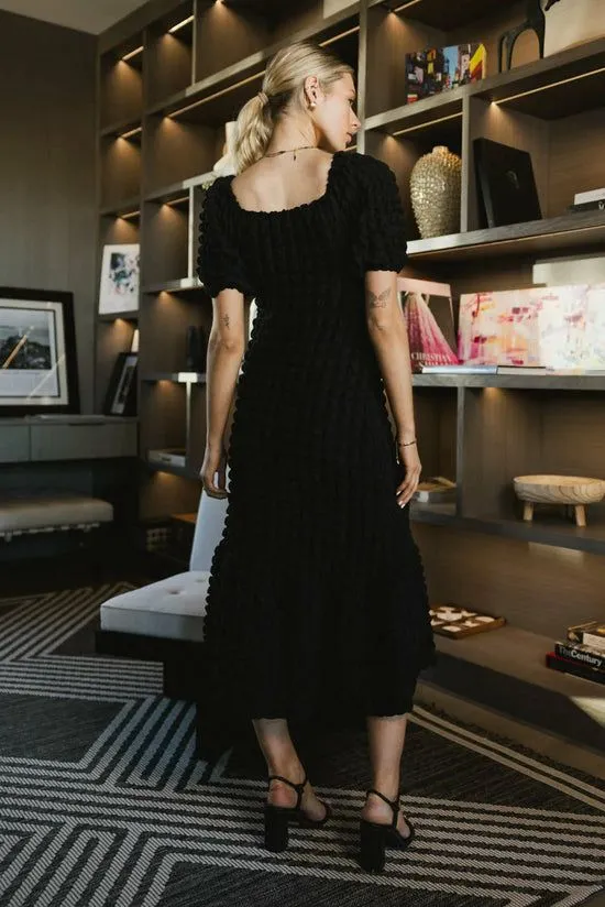 Bohme Miley Bubble Texture Dress In Black Black Women Dresses