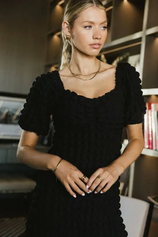 Bohme Miley Bubble Texture Dress In Black Black Women Dresses