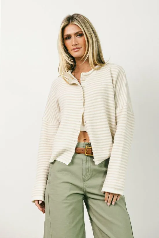 Bohme Miriam Striped Cardigan Cream Women Cardigans