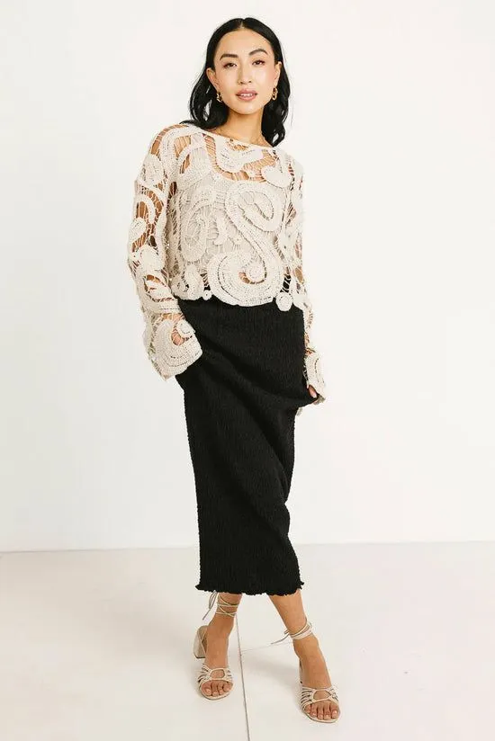 Bohme Monica Smocked Skirt Black Women Skirts