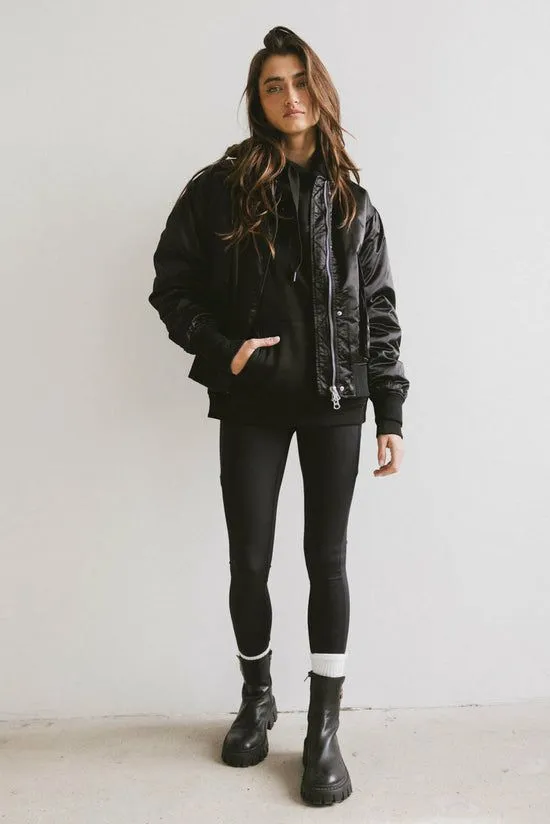 Bohme Monochromatic Hoodie Black Women Loungewear