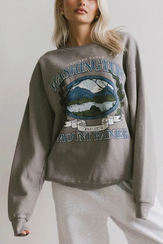 Bohme Mount Rainier Crewneck In Grey Grey Women Graphics