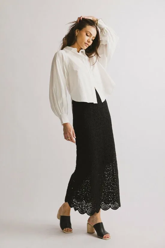 Bohme Nanet Crocheted Maxi Skirt In Black Black Women Skirts