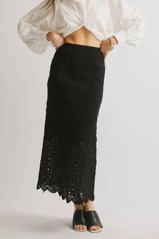 Bohme Nanet Crocheted Maxi Skirt In Black Black Women Skirts
