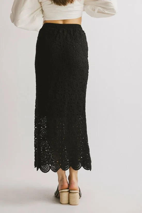 Bohme Nanet Crocheted Maxi Skirt In Black Black Women Skirts