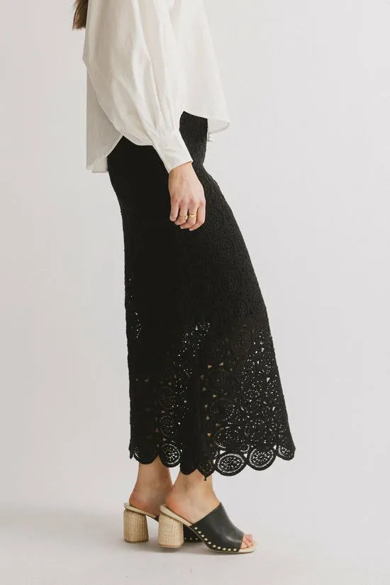 Bohme Nanet Crocheted Maxi Skirt In Black Black Women Skirts