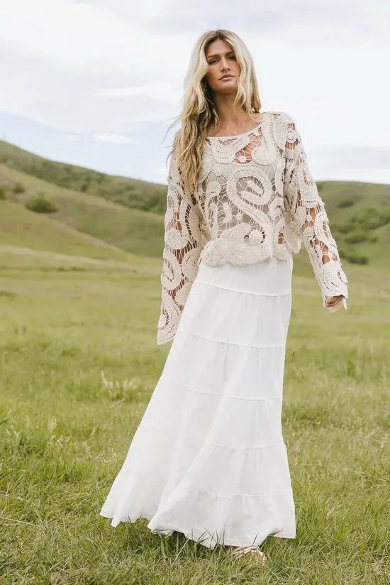 Bohme No Worries Crochet Top In Cream Cream Women Tops