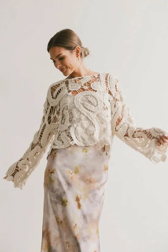 Bohme No Worries Crochet Top In Cream Cream Women Tops