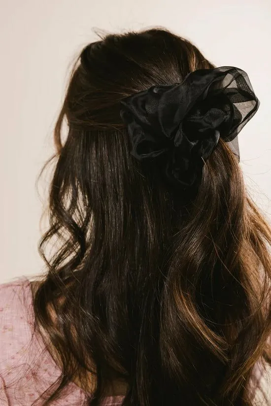 Bohme Organza Oversized Scrunchie In Black Black Women Hair Accessories