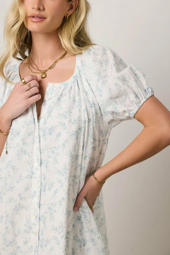 Bohme Pattie Floral Baby Doll Dress In Blue Blue Women Dresses