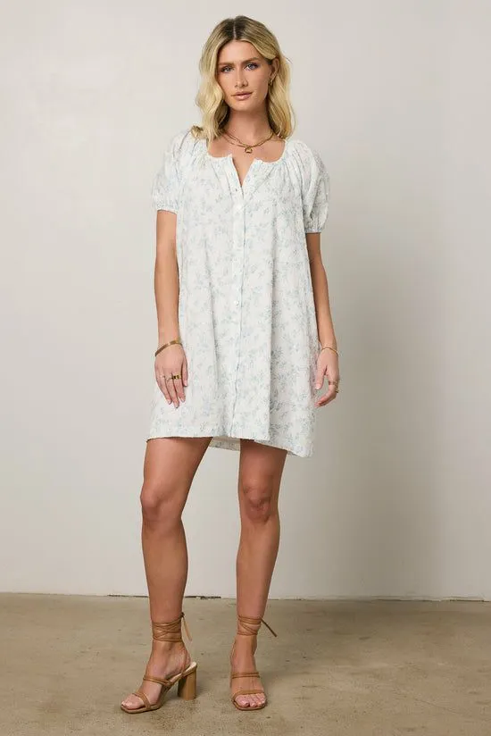 Bohme Pattie Floral Baby Doll Dress In Blue Blue Women Dresses
