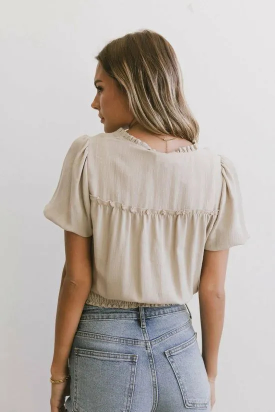 Bohme Pax Smocked Blouse In Sand Women Blouses