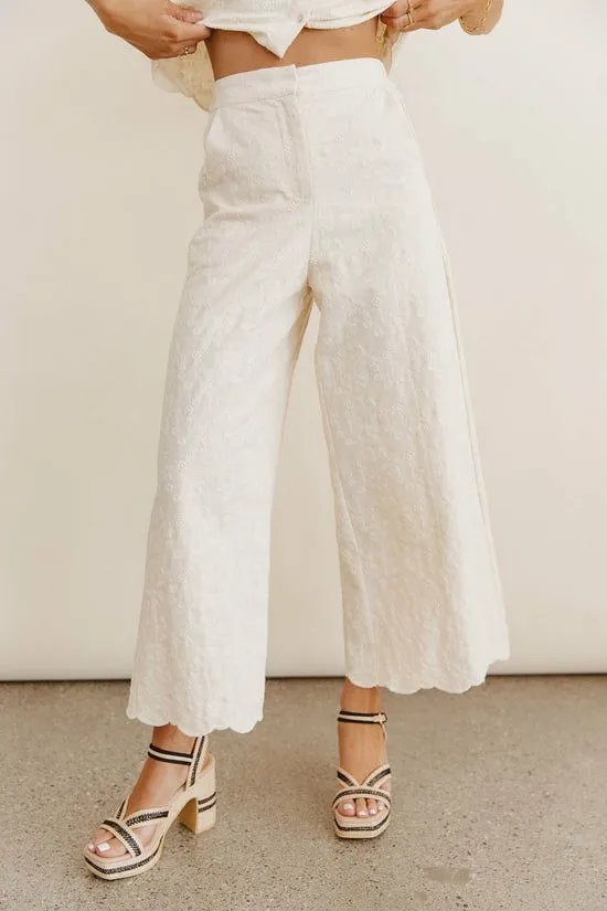 Bohme Perrie Floral Wide Leg Pants In Cream Cream Women All Bottoms