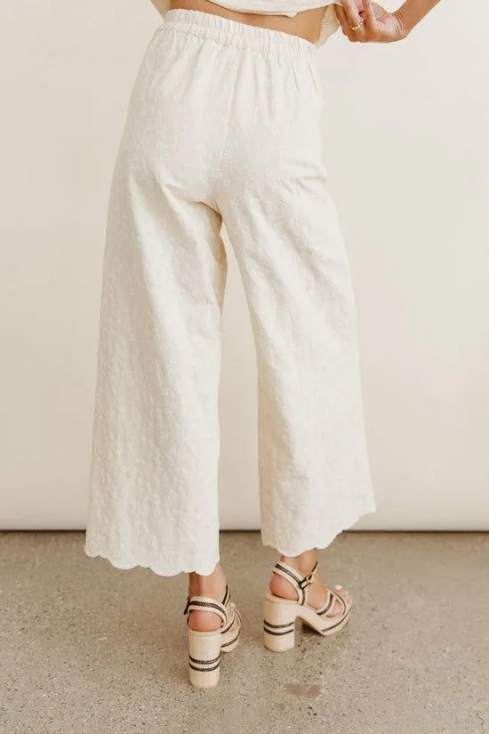 Bohme Perrie Floral Wide Leg Pants In Cream Cream Women All Bottoms