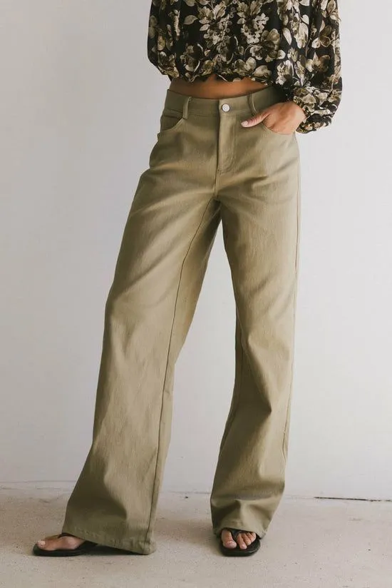 Bohme Porsha Straight Leg Jeans In Olive Olive Women Denim